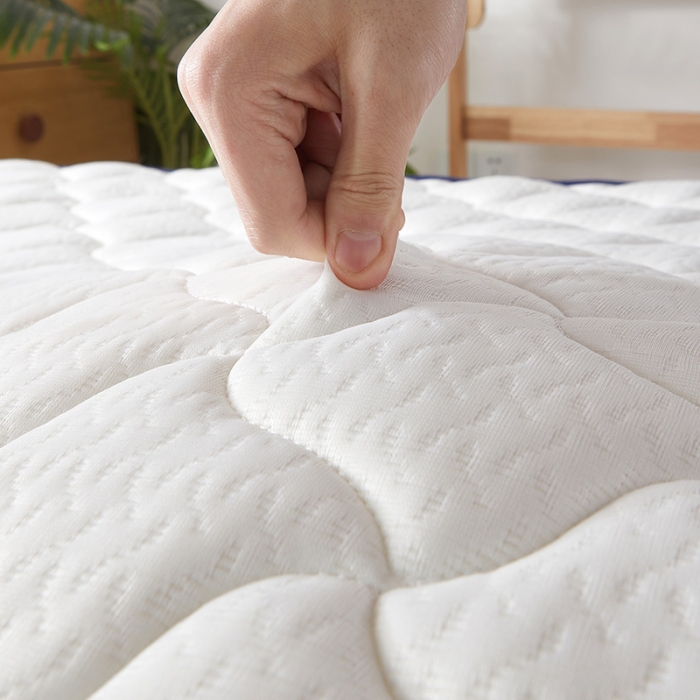91家纺网 家纺一手货源 找家纺 欣罗兰 2022新款立体针织三明治双面床垫系列-学生款 格子白