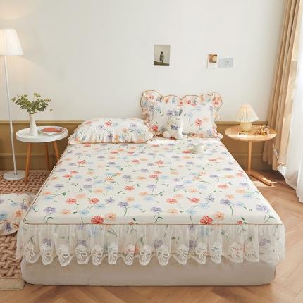 91家纺网 家纺一手货源 找家纺 宜凡 2023新款全棉印花单层裙边系列-床笠三件套 贝利花都