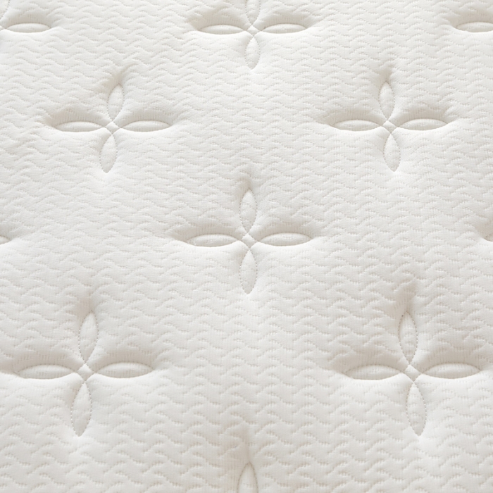 91家纺网 家纺一手货源 找家纺 欣罗兰2023立体针织三明治双面床垫-学生款 四叶花-白