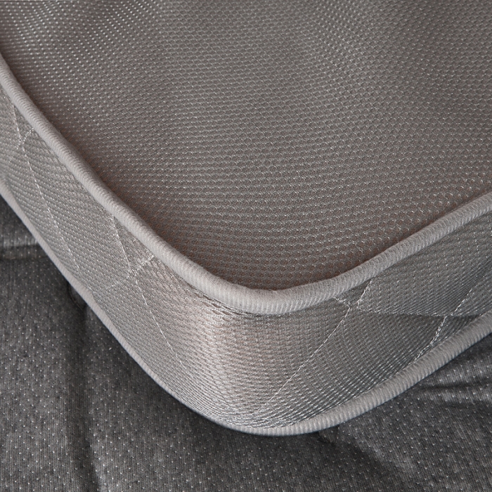 91家纺网 家纺一手货源 找家纺 欣罗兰2023立体针织三明治双面床垫-学生款 四叶花-灰