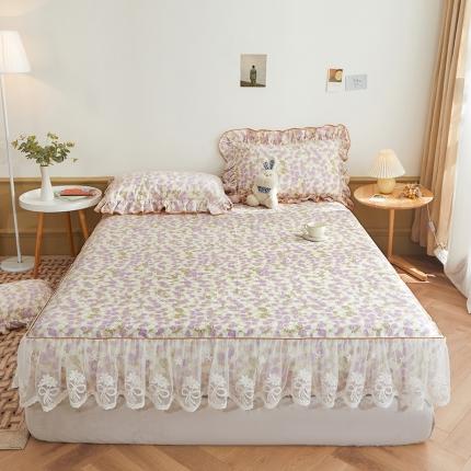 宜凡 2023新款全棉印花单层裙边系列-床笠三件套 妩媚花姿