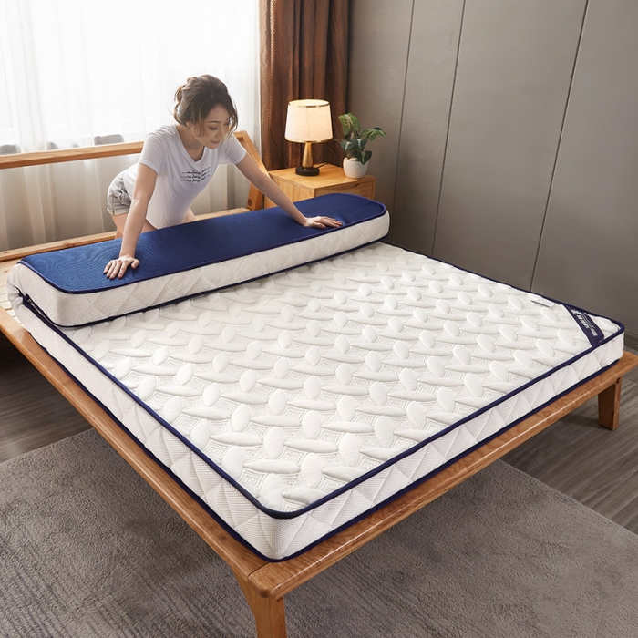 91家纺网 家纺一手货源 找家纺 欣罗兰 2023新款立体针织三明治双面床垫系列-成人款 格韵白