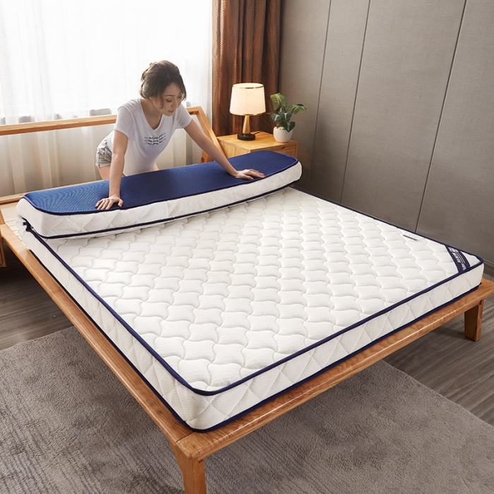 91家纺网 家纺一手货源 找家纺 欣罗兰 2023新款立体针织三明治双面床垫系列-成人款 格子白