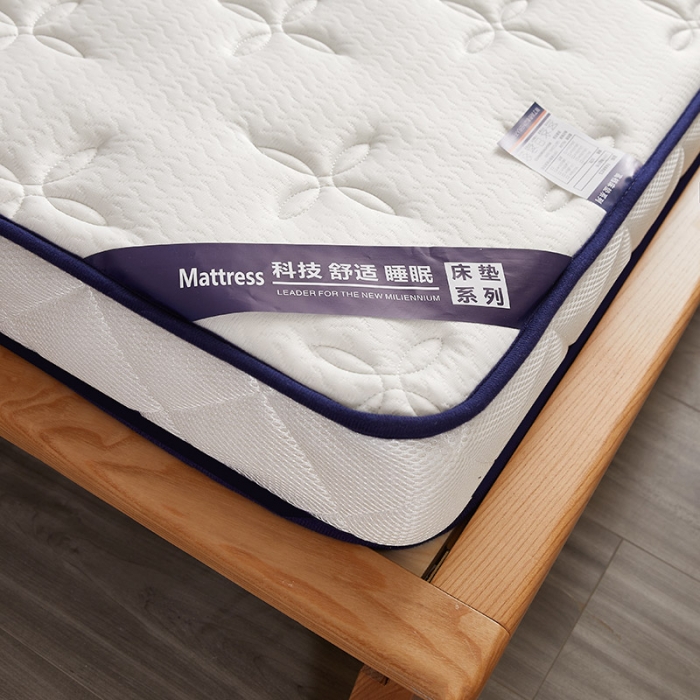 91家纺网 家纺一手货源 找家纺 欣罗兰2023立体针织三明治双面床垫-成人款四叶花-白色