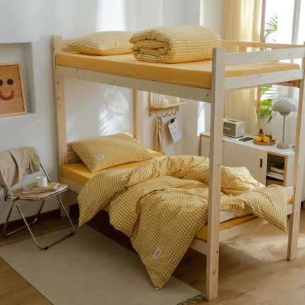 91家纺网 家纺一手货源 找家纺 （总）北欧良品 A类全棉水洗棉学生宿舍上下铺三件套开学季纯棉