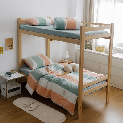 91家纺网 家纺一手货源 找家纺 （总）北欧良品 A类全棉水洗棉学生宿舍上下铺三件套开学季纯棉