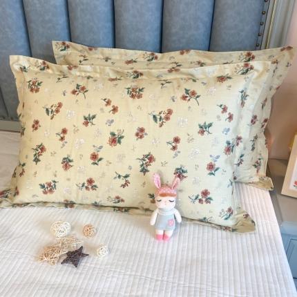 91家纺网 家纺一手货源 找家纺 总 百寐 新款复古文艺风13372全棉气质印花枕套