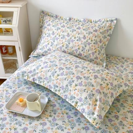 91家纺网 家纺一手货源 找家纺 总 百寐 新款复古文艺风13372全棉气质印花枕套