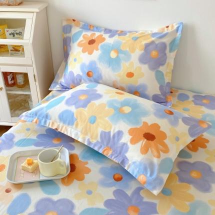 91家纺网 家纺一手货源 找家纺 总 百寐 新款复古文艺风13372全棉气质印花枕套