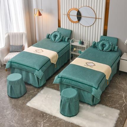 卡伦依诺2022新莱卡尼四季美容床罩单品及四件套清雅-优雅绿