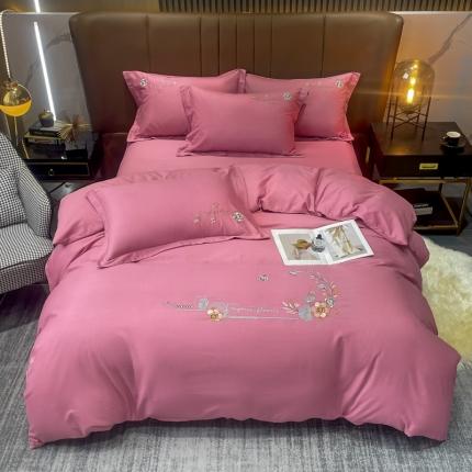 91家纺网 家纺一手货源 找家纺 总昊翔家纺 2024新款绣花全棉磨毛四件套刺绣工艺款量大优惠