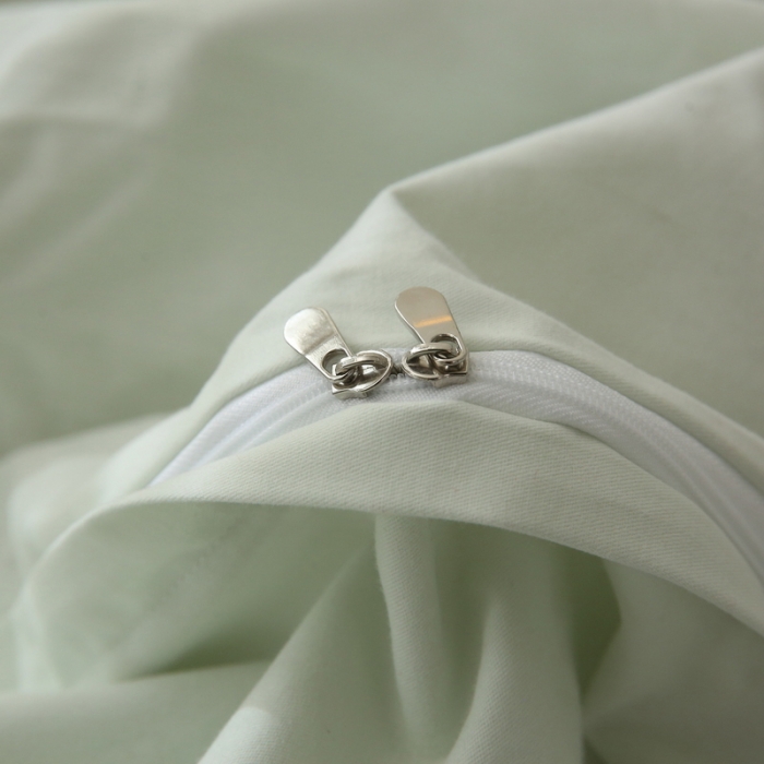 91家纺网 家纺一手货源 找家纺 艾莱2023新款A类新疆长绒棉加厚柔顺磨毛四件套瑞秋-青绿