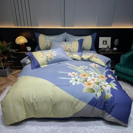 91家纺网 家纺一手货源 找家纺 （总）金爱家2023新款大版磨毛四件套花卉系列