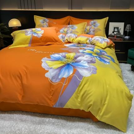 91家纺网 家纺一手货源 找家纺 （总）金爱家2023新款大版磨毛四件套花卉系列