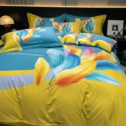 91家纺网 家纺一手货源 找家纺 （总）金爱家2023新款大版磨毛四件套花卉系列