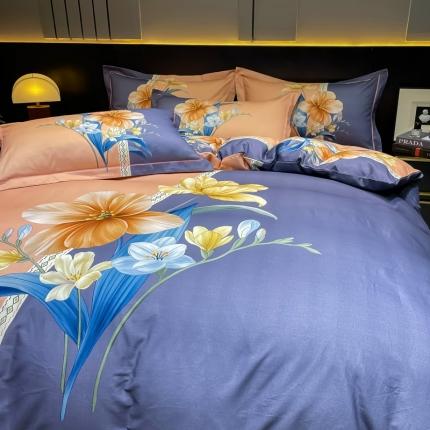 91家纺网 家纺一手货源 找家纺 （总）金爱家2023新款大版磨毛四件套花卉系列