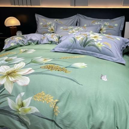 91家纺网 家纺一手货源 找家纺 （总）金爱家2023新款大版磨毛四件套花卉系列