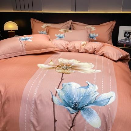 91家纺网 家纺一手货源 找家纺 （总）金爱家2023新款大版磨毛四件套花卉系列