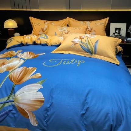 91家纺网 家纺一手货源 找家纺 （总）金爱家2023新款大版磨毛四件套花卉系列