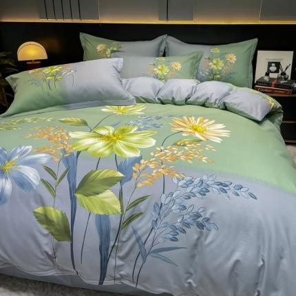 91家纺网 家纺一手货源 找家纺 （总）金爱家2023新款大版磨毛四件套花卉系列