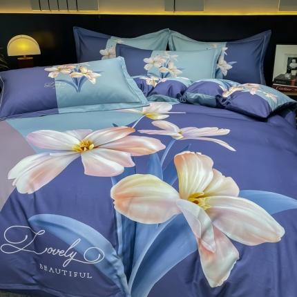 91家纺网 家纺一手货源 找家纺 （总）金爱家2023新款大版磨毛四件套花卉系列