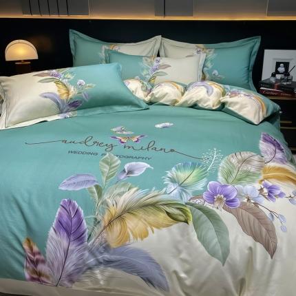 91家纺网 家纺一手货源 找家纺 （总）金爱家2023新款大版磨毛四件套花卉系列