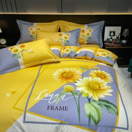 91家纺网 家纺一手货源 找家纺 （总）金爱家2023新款大版磨毛四件套花卉系列