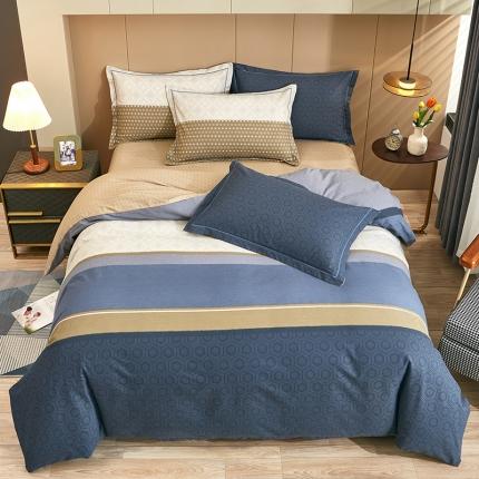 91家纺网 家纺一手货源 找家纺 总 雲归梦 2022年新款全棉AB版加厚磨毛大版四件套