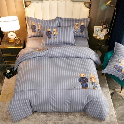 91家纺网 家纺一手货源 找家纺 总 雲归梦 2022年新款全棉AB版加厚磨毛大版四件套