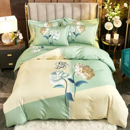 91家纺网 家纺一手货源 找家纺 总 雲归梦 2022年新款全棉AB版加厚磨毛大版四件套