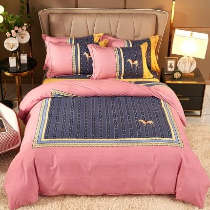 91家纺网 家纺一手货源 找家纺 雲归梦 2022年新款全棉AB版加厚磨毛大版四件套 趣时光