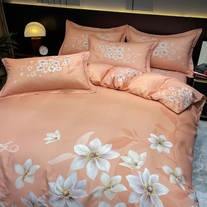 91家纺网 家纺一手货源 找家纺 （总）金爱家2023新款大版磨毛四件套花卉系列