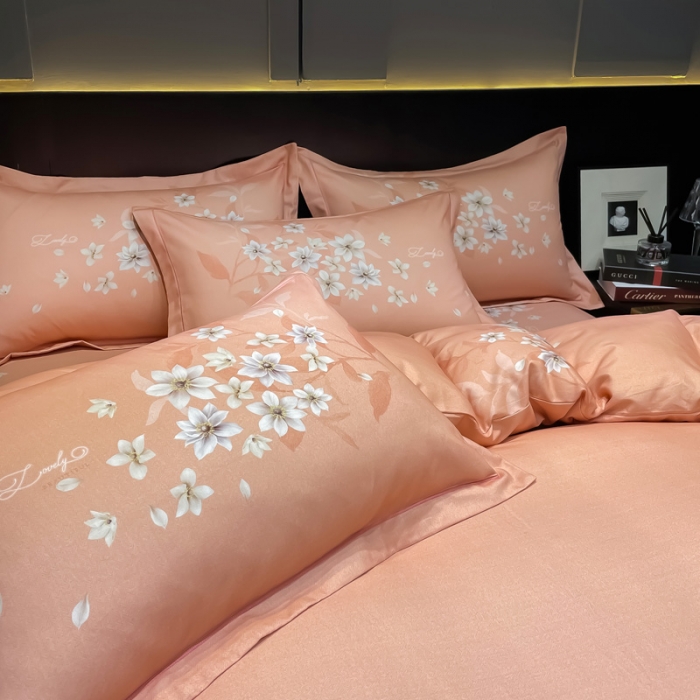 91家纺网 家纺一手货源 找家纺 （总）金爱家2023新款大版磨毛四件套花卉系列