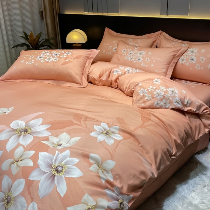 91家纺网 家纺一手货源 找家纺 （总）金爱家2023新款大版磨毛四件套花卉系列