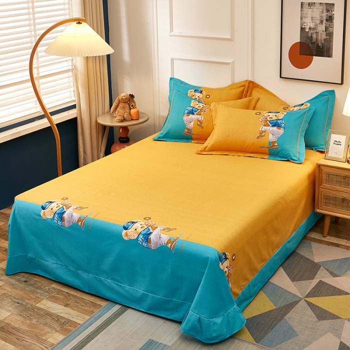 91家纺网 家纺一手货源 找家纺 雲归梦 2022年新款全棉AB版加厚磨毛大版四件套 多瑙河