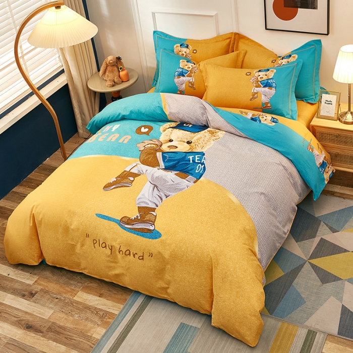 91家纺网 家纺一手货源 找家纺 雲归梦 2022年新款全棉AB版加厚磨毛大版四件套 多瑙河