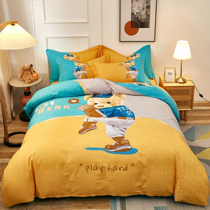 91家纺网 家纺一手货源 找家纺 雲归梦 2022年新款全棉AB版加厚磨毛大版四件套 多瑙河