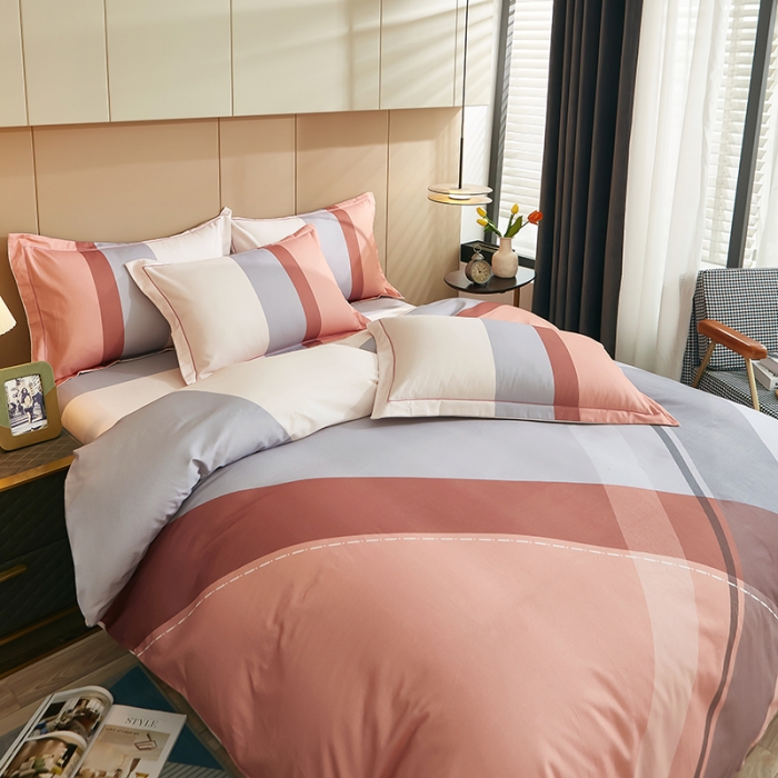 91家纺网 家纺一手货源 找家纺 雲归梦 2022年新款全棉AB版加厚磨毛大版四件套 杰西卡-粉