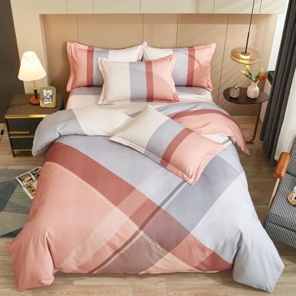 雲归梦 2022年新款全棉AB版加厚磨毛大版四件套 杰西卡-粉