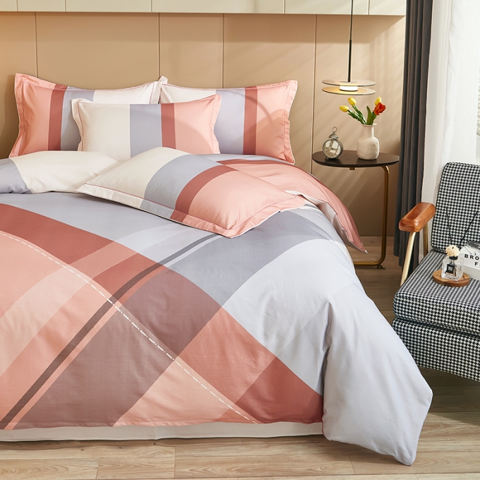 91家纺网 家纺一手货源 找家纺 雲归梦 2022年新款全棉AB版加厚磨毛大版四件套 杰西卡-粉