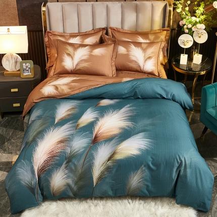 雲归梦 2022年新款全棉AB版加厚磨毛大版四件套 金穗时光