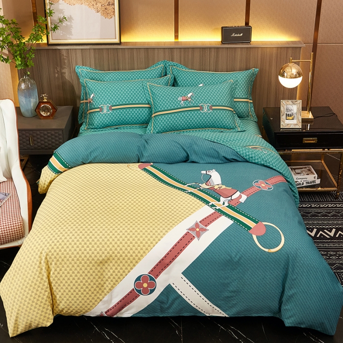 91家纺网 家纺一手货源 找家纺 雲归梦 2022年新款全棉AB版加厚磨毛大版四件套 蒙利斯