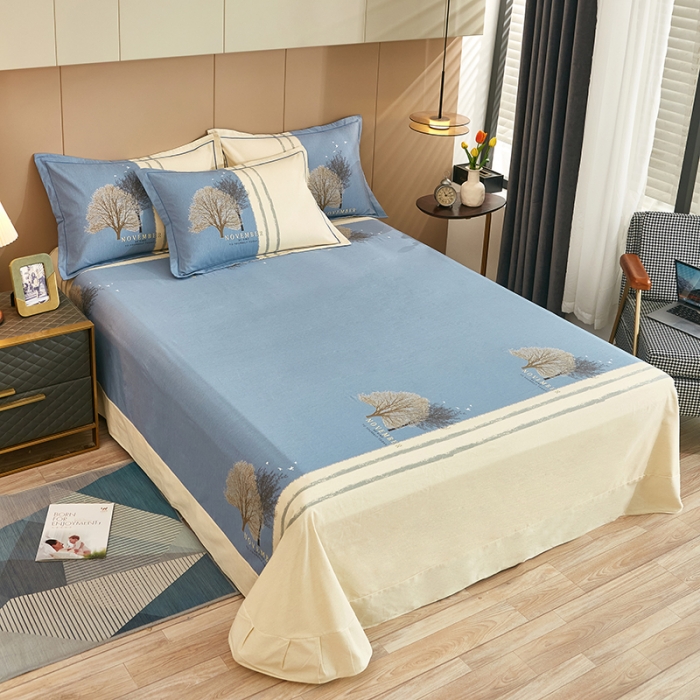 91家纺网 家纺一手货源 找家纺 雲归梦 2022年新款全棉AB版加厚磨毛大版四件套 沐辰-兰