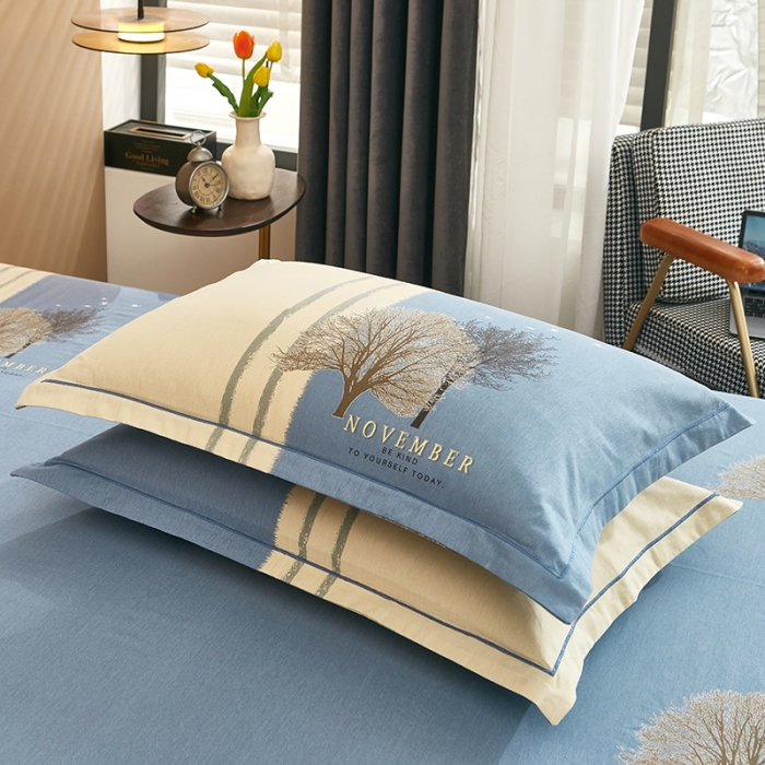 91家纺网 家纺一手货源 找家纺 雲归梦 2022年新款全棉AB版加厚磨毛大版四件套 沐辰-兰