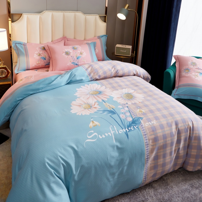 91家纺网 家纺一手货源 找家纺 雲归梦 2022年新款全棉AB版加厚磨毛大版四件套 娜茜