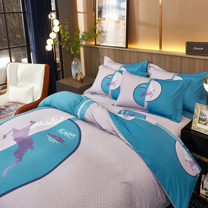 91家纺网 家纺一手货源 找家纺 雲归梦 2022年新款全棉AB版加厚磨毛大版四件套 破晓