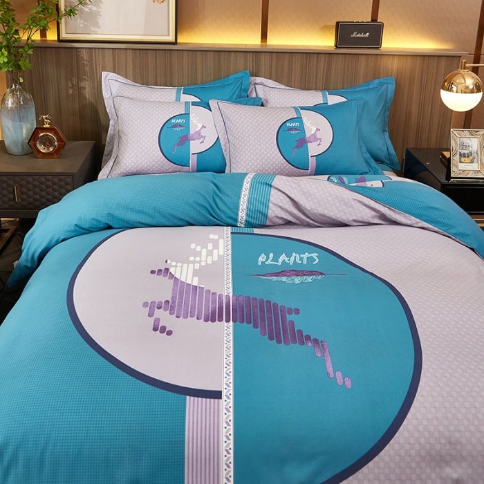 91家纺网 家纺一手货源 找家纺 雲归梦 2022年新款全棉AB版加厚磨毛大版四件套 破晓