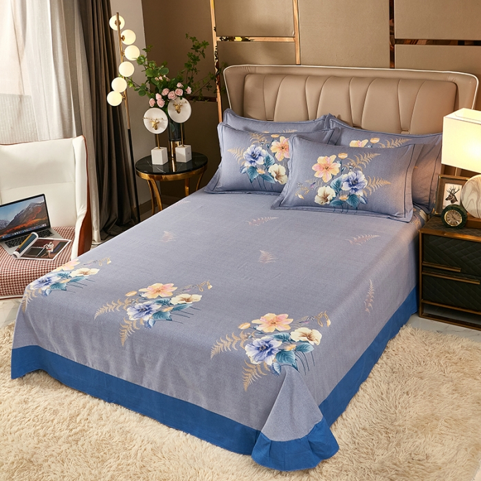 91家纺网 家纺一手货源 找家纺 雲归梦 2022年新款全棉AB版加厚磨毛大版四件套 清影