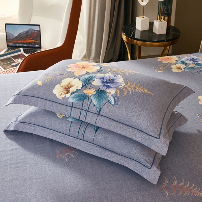 91家纺网 家纺一手货源 找家纺 雲归梦 2022年新款全棉AB版加厚磨毛大版四件套 清影