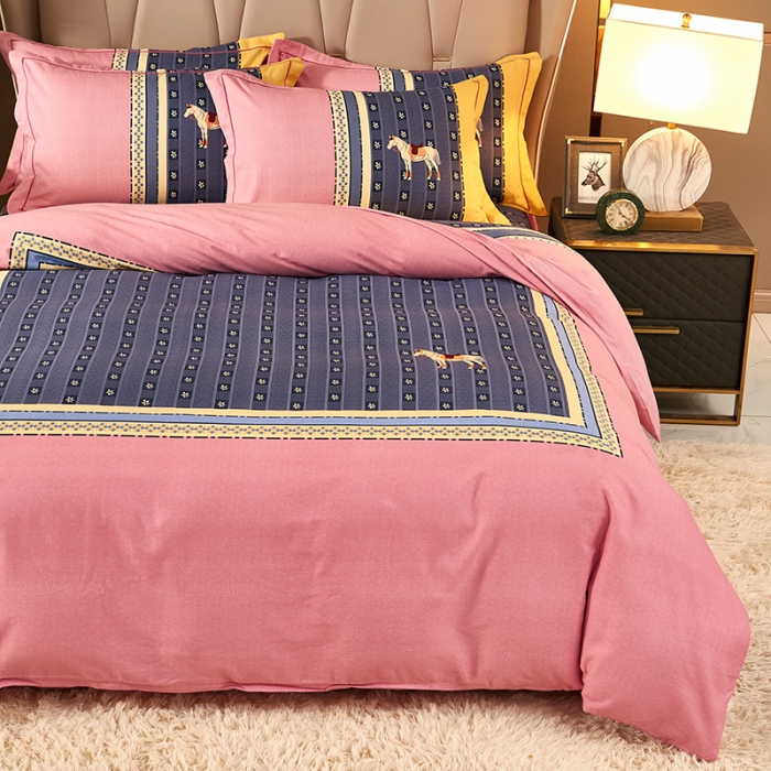 91家纺网 家纺一手货源 找家纺 雲归梦 2022年新款全棉AB版加厚磨毛大版四件套 趣时光